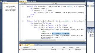 Simple Sort Visual Basic