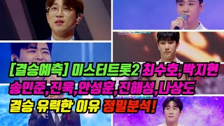 [미스터트롯2 결승 예측!] 진해성 안성훈 박지현 송민준 최수호 진욱 나상도 결승행 확실한 이유 7인 정밀분석![기자형의 백발백중.167]