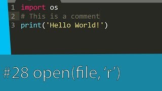 #28 PYTHON TUTORIAL - PYTHON THE OPEN FUNCTION READING A TEXT FILE