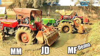 massey ferguson vs john deere vs mahindra demo video | mahindra 585 John deere 5050d