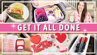 GET IT ALL DONE | morning routine, cleaning motivation, Valentine’s Day decor, grocery shop with me