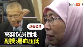 高渊议员辩论中途倒地  副揆:医生证实血压低