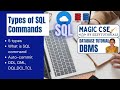 1.3 Types of SQL Commands | DDL DML DQL DCL TCL | auto-commit commands in sql | Categories of SQL