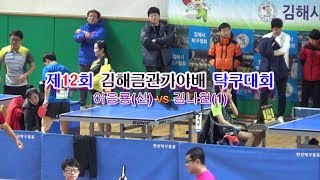 제12회 김해금관가야배 전국오픈 탁구대회 이응룡(선) vs 김나현(1)