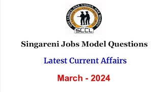 Singareni Jobs Model Questions : Latest Current Affairs March - 2024  #sccljobs  @VidyaTv3#sccl