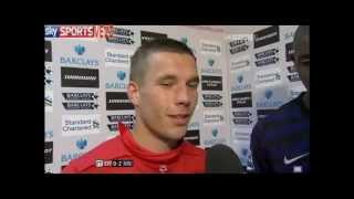 Lukas Podolski & Abou Diaby | English Interview | Liverpool vs. Arsenal