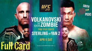 UFC 273 Volkanovski vs Korean Zombie | Predictions/ Betting Picks