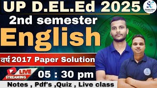 Up deled 2nd sem english previous year paper 2017 / deled 2nd sem english paper 2017