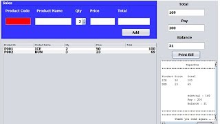 Simple Pos with Bill Print Using Java and Mysql