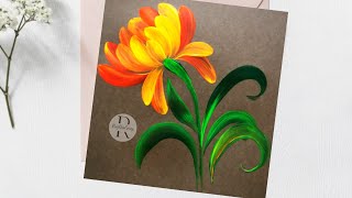 ✨ Beautiful flower painting using round brush #shorts🖌️