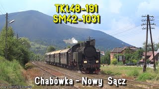 Piękno kolei Transwersalnej: TKt48-191 i SM42-1031 // TKt48-191 \u0026 SM42-1031 at Chabowka - Nowy Sacz