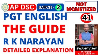 AP DSC PGT ENGLISH||THE GUIDE - R K NARAYAN||#swamyvijay