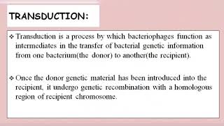 Transduction in bacteria