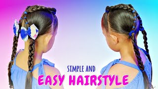 Beautiful kids hairstyle tutorial 😍 simple and easy hairstyle for kids