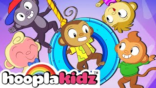 HooplaKidz | Five Little Monkeys + More Nursery Rhymes \u0026 Kids Songs