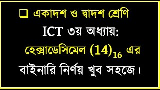 হেক্সাডেসিমেল সংখ্যা ১৪ এর বাইনারি নির্ণয় || Hexadecimal 14 = Binary || Hexa 14=Binary | #hexabinary