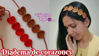 Crochet heart headband or headband