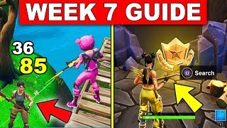 Fortnite WEEK 7 CHALLENGES GUIDE! – DEAL DAMAGE TO PLAYERS FROM ABOVE, SECRET BATTLE STAR LOCATION