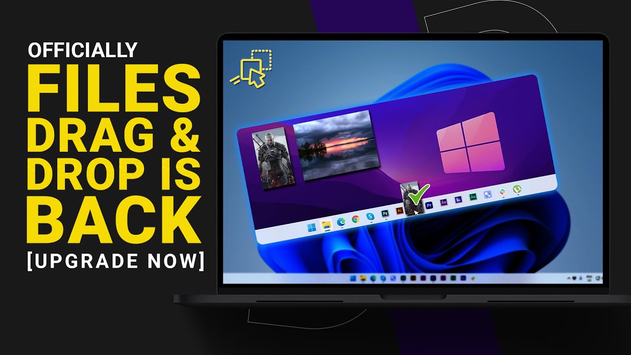 Drag And Drop Option Is BACK | How To Enable Drag And Drop Into Taskbar ...
