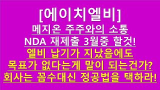 [주식투자]에이치엘비(메지온 주주와의 소통 -NDA 재제출 3월중 할것!/엘비 납기가 지났음에도 목표가 없다는게 말이 되는건가?/회사는 꼼수대신 정공법을 택하라!)