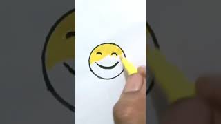 how to draw smiling face with smiling eyes emoji||