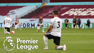 Aston Villa, Sheffield United players kneel after opening whistle | Premier League | NBC Sports