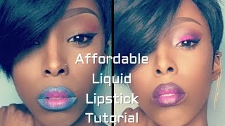 FULL FACE USING ONLY LIQUID LIPSTICKS Challenge||Liquid Lipstick Ombre Lip (easy
