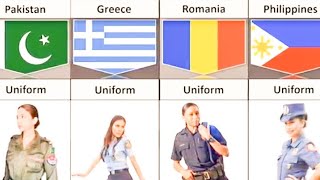 Female Police Uniform Different Countries| World data 9t9