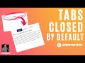 Elementor Tabs Closed by Default - Free Code - Elementor Pro Wordpress Tutorial - Element.How