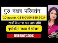 गुरु का मृगशिरा नक्षत्र में गोचर 20 AUGUST 2024- 12- राशियों पर प्रभाव