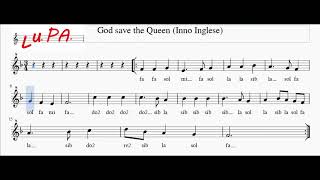 Inno Nazionale Inglese - God save the Queen - Karaoke - Flauto - Spartito - Note - Instrumental