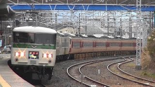 東海道線 特急踊り子号 185系C6＋OM08編成 真鶴駅通過