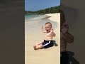 Funny baby Reaction on the beach || #shorts #Babies Lover