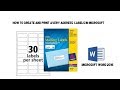 How to create and print Avery address labels in Microsoft Word