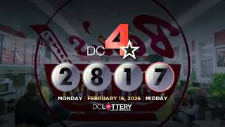 DC LOTTERY Midday 02/16/2026