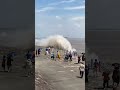 woman s close call with qiantang tide dramatic tidal bore evacuation