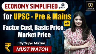 Factor Cost, Basic Price, Market Price | Economy For UPSC - Pre \u0026 Mains By Trijya maam