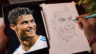 Draw With Me - Cristiano Ronaldo Drawing,  Ronaldo Drawing,   Drawing Tutorial 😍