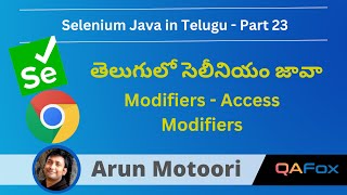 Core Java for Selenium in Telugu - Modifiers - Access Modifiers - Part 23