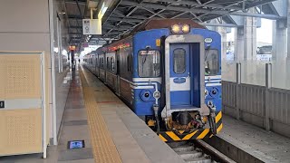 2025/2/3，emu500(未機改)2619次區間車，豐原2B月台出站+3010次區間快車，豐原進站