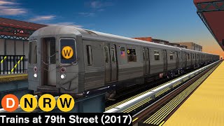 OpenBVE Virtual Railfanning Minis: D, N, W, and R Trains at 79th Street (2017)