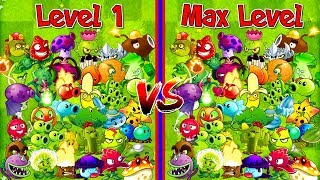 Every Plant Level 1 vs Max Level Plants vs Zombies 2 Primal Newspaper Zombie PVZ 2