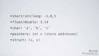 2 Lecture - Variables and Types in Objective-C for iOS 7 Apps