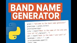 Create a Fun Band Name Generator in Python | Beginner Python Project | Day 1