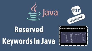 #17 Reserved keywords in Java | Java Keywords with examples | Java 50 keywords