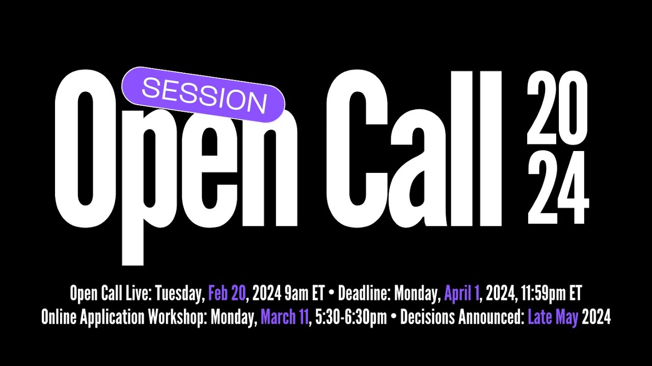 Recess Session Open Call 2024 Application Workshop Youtube