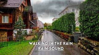 Walking in the Rain, Switzerland Schwyz Relaxing Sound of Rain and Umbrella Feeling Gloomy?
