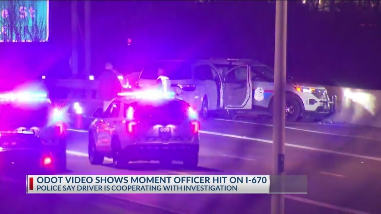 Video: I-670 Crash That Hospitalized Columbus Officer - YouTube