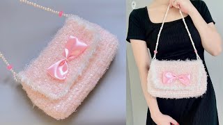 Crochet Shoulder Bag 🌸 Móc túi xách đeo vai Princess phối nơ xinh