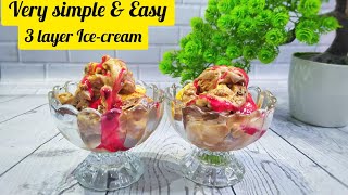 বাসায় তৈরি ৩ লেয়ার আইসক্রিম|| 3Layer Ice Cream|| Homemade Ice Cream || Ice-Cream Recipe Bangla